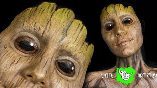 Guardians of the Galaxy Vol. 2 Baby Groot Face Paint Tutorial
