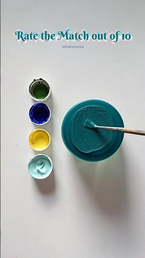 Mixing the Perfect Teal Acrylic Paint 🎨 | Color Matching Challenge #shorts #aestheticart
