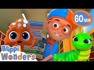 Blippi looks for more Books about Dinosaurs ! | Blippi Wonders Educational Videos for Kids