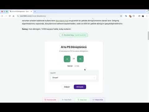 AI to PS Dönüştürücü | Adobe Illustrator Dosyalarını PostScript Formatına Ücretsiz Çevirin