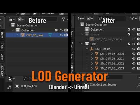 LOD Generator — Batch LOD Generation & FBX Export for Unreal Engine | Free Blender Addon