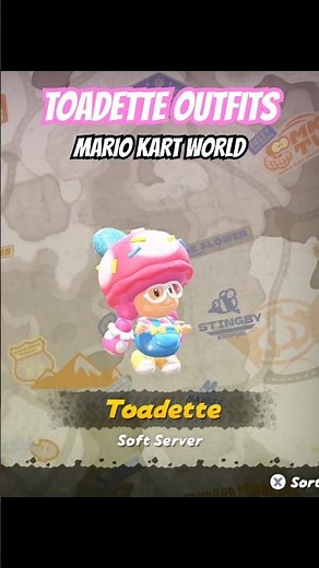 ALL TOADETTE COSTUMES 🍄 Mario Kart World #shorts