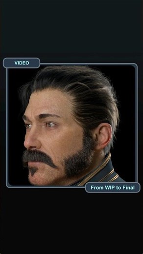 Commander from Wip to Final in Ornatrix Maya + Vray #shorts