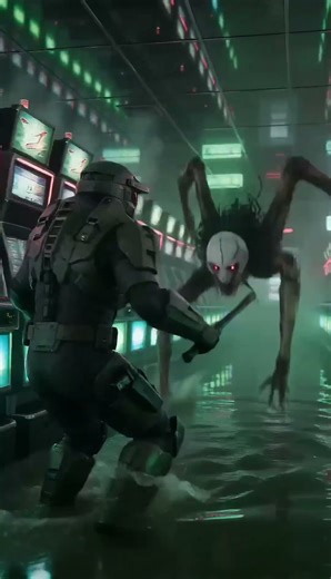 Time Freeze in Cyberpunk Pachinko Hall Armored Courier vs Mechanical Revenant