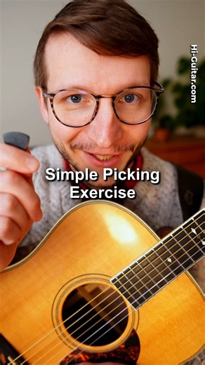 17K views · 280 reactions | Simple Picking Exercise Simple but not easy: Pick a chord, start with a single string, and build it up from there. Have fun with it! Beginner since 2024? Let’s change that: Hi-Guitar.com/The-Spark #guitarlessons #guitartutorials #guitar | Hi Guitar by Florian | Facebook