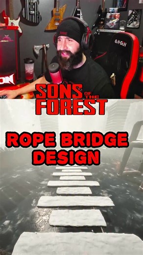 Nick the Iron Lyon on Instagram: "Sons Of The Forest gameplay. Building a rope bridge across my lake to my drying rack shed. Follow to see more of this survival simulator game. #sonsoftheforest #survivalgames #basebuilding #gameplay"