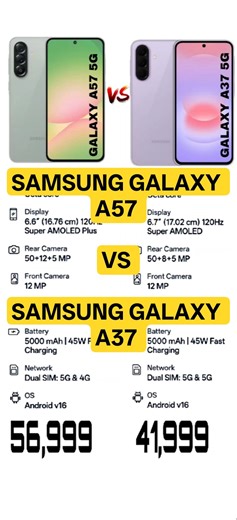 SAMSUNG GALAXY A57 VS SAMSUNG GALAXY A37 !! #shorts #trending #viral #youtubeshorts #love #funny #yt