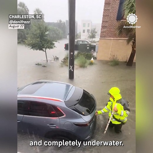 This brand new car didn’t stand a chance as record rainfall flooded Charleston. | AccuWeather