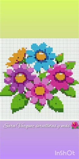 5 cute flower cross stitch pattern 💐🌺🌺🌺 by Sara Vazquez