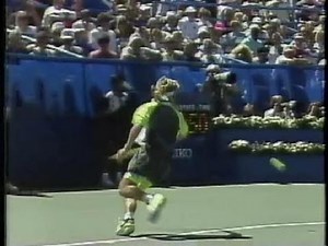 Agassi INCREDIBLE nolook backhand 1990