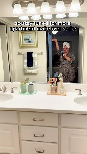 Maria Moore on Instagram: "Makeover my apartment bathroom with me! Welcome to a new series where you help me pick out our apartment decor and finally start getting settled! Please share your favorite places to shop for home stuff in California! #californication #california #apartmentdecorating #bathroommakeover #californialiving #tjmaxxfinds #amazonfinds"