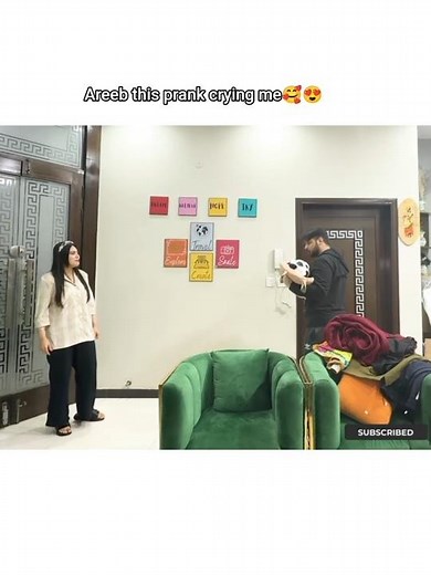 Areeb this prank crying me😍🥰#sistrology #trendingshorts #iqrakanwal #areebpervaiz