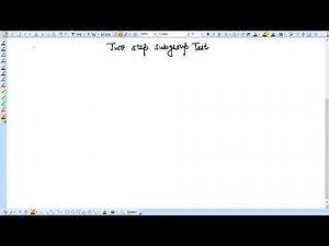 Two-Step Subgroup Test Video Lecture | Mathematics for Competitive Exams