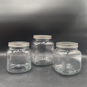 Vintage Anchor Hocking Ribbed Glass Canister With Metal Lid - Etsy