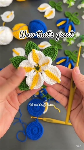 How to loom crochet flower 🌸#crochetcrosai #crochet #artandcraftschool7791