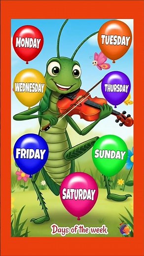 days of the week with grasshopper #staylittlechannel #learning