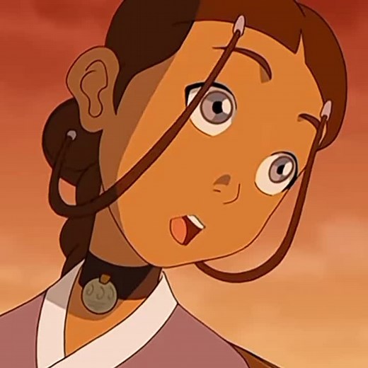 Avatar Characters Aang and Katara in Animated Scenes