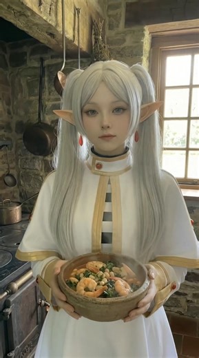 フリーレンののんびり朝ごはん作り #anime #frieren #葬送のフリーレン #ai