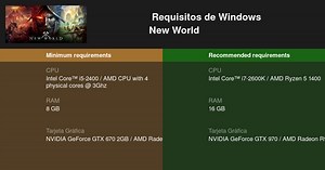 New World Requisitos mínimos y recomendados 2025 - Prueba tu PC 🎮