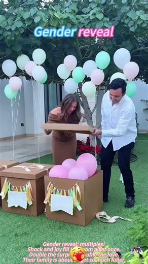 Gender reveal:Multiple births #baby#babylove#reaction#genderreveal