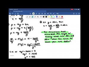 Math 31 Unit 4 Lesson 4.4b: More Optimization Problems