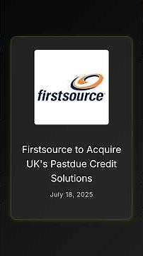 Firstsource to Acquire UK's Pastdue Credit Solutions #stockstowatch #watchlistfortomorrow