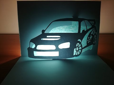 3d car card｜Pop up car card｜paper art｜Origami Architecture｜kirigami art｜3d汽車卡片