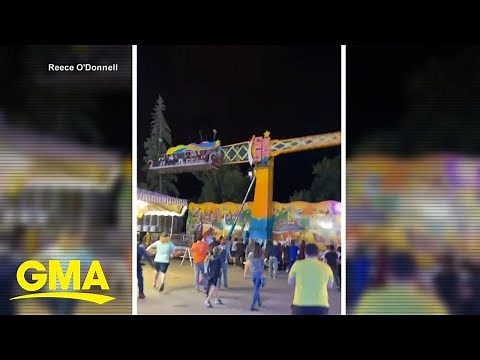 Hero bystanders save carnival ride-goers after nearly tipping over