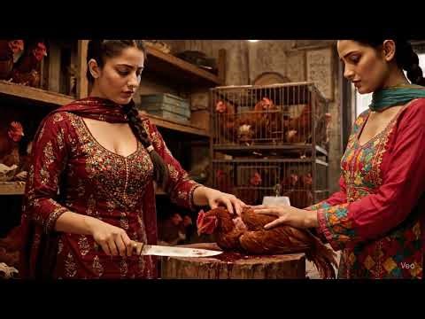 Two women slaughter chicken 🐔