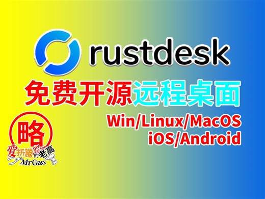 [老高分享]免费开源远程桌面控制神器RustDesk Docker/Win/Ubuntu/Mac/iOS/Android等多种系统搭建跨平台使用支持硬件解码