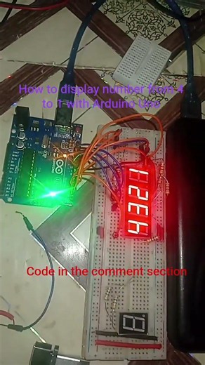 how to display number from 4 to 1 #arduino #progaming