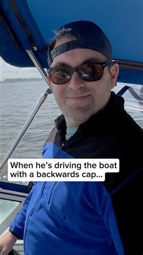 Backwards cap = pirate swagger and boat captain main character unlocked #boatlife