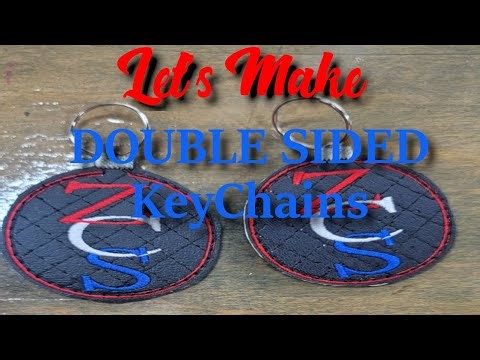 Double Sided Keychain, keyfob, snap tab without a snap