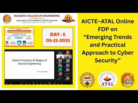ATAL–AICTE Online FDP | Day 5 | Vaagdevi College of Engineering