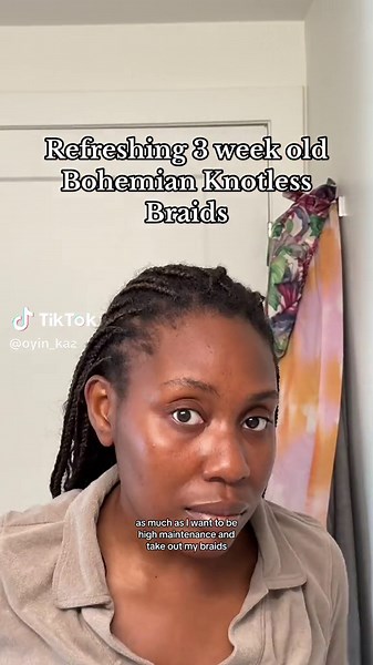 Refreshing 3 Week Old Bohemian Knotless Braids