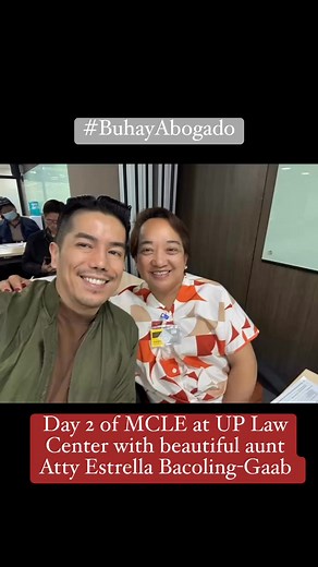 Lawyers got to comply with the MCLE program. Day 2 of Mandatory Continuing Legal Education at UP Law Center with beautiful aunt Atty Estrella Bacoling-Gaab #buhayabogado | Francis Camtugan