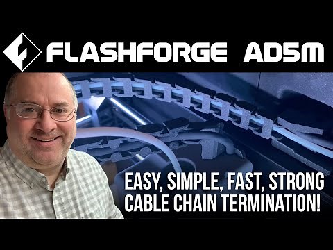 Flashforge AD5M: DIY Enclosure- easier, simpler, faster, stronger cable chain termination at hotend!