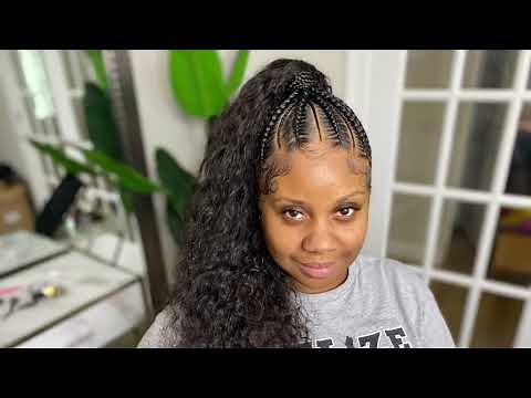 Braided Updo with Curly Ponytail