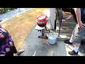 Coleman Roadtrip large propane tank adapter setup