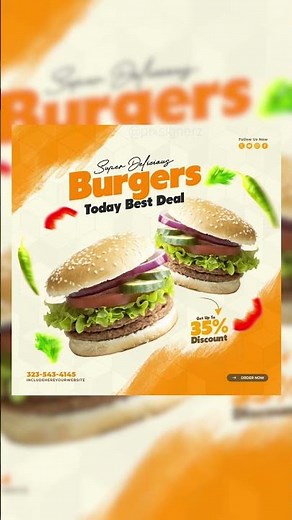 Professional Burger Poster Design in Photoshop | Food Advertisement Tutorial | PixsignerZ