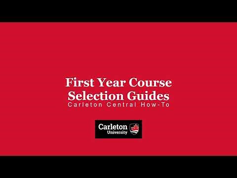 First Year Course Selection Guides | Carleton Central How-To