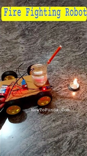 fire fighting robot working project for science exhibition - inspire award project diy - howtofunda