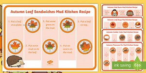 Autumn Mud Kitchen Prompt Card Recipes Resource Pack