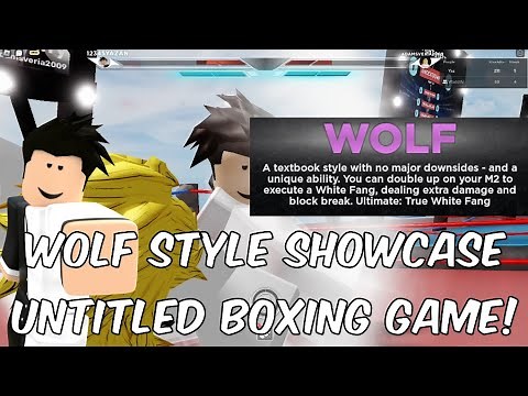 WOLF STYLE SHOWCASE + NEW CODE UNTITLED BOXING GAME [Roblox hajime no ippo game]