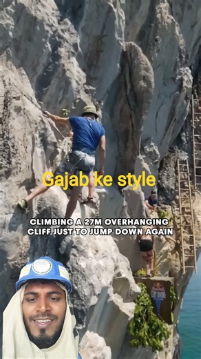 it's a rock climbing cliff diving combo 🥱 #shorts #shortsfeed #trendingshorts