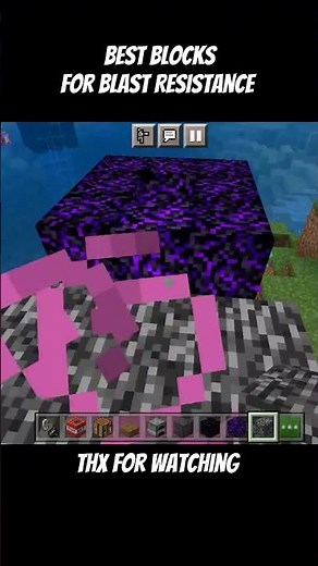 Minecraft Best Blocks For Blast Resistance #minecraft #shorts