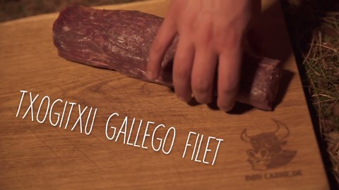 Forest cooking: Perfect beef fillet and naan bread on the grill