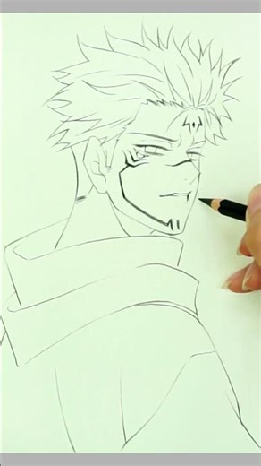 Sukuna – The King of Curses Pencil Drawing Tutorial #Sukuna #JujutsuKaisen #AnimeArt