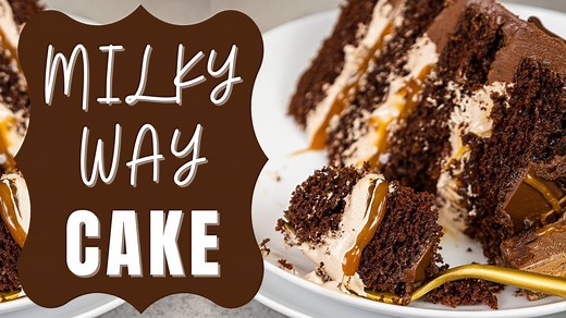 44K views · 2.4K reactions | This chocolate Milky Way cake tastes just like our favorite candy bar! Its moist chocolate cake layers are filled with a fluffy chocolate filling, homemade caramel, and milk chocolate buttercream!! Get the recipe here: https://chelsweets.com/milky-way-chocolate-cake/ | Chelsweets | Facebook