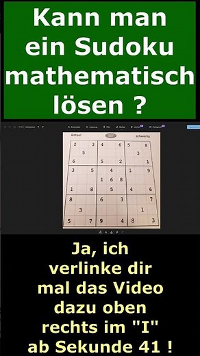 Anleitung für ein Sudoku - Das 1. Viereck lösen / ausfüllen